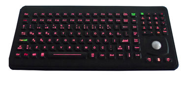 IP65 OEM Silicone Rubber Industrial Keyboard with 25mm Optical Trackball for Medical and Laboratory
