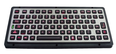 82 keys IP65 brushed stainless backlit rugged keyboard with function keys