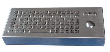 82 keys IP68 waterproof Metal stainless pc desktop keyboard with 38mm laser trackball