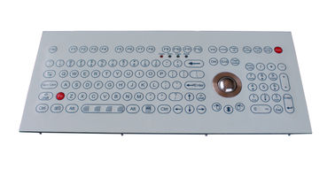 Flat scrachproof industrial membrane keyboard with trackball and functional keys