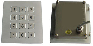 RS232 interface dustproof industrial flat key ATM metal keypad 12 key