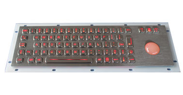 IP65 metal backlit USB keyboard with illuminated transparent  mechanical trackball