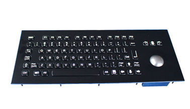 IP65 durable vandal proof Black Metal Keyboard with optical trackball for kiosk keyboard