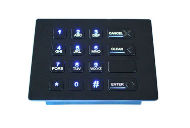 Customizable vandal proof keypad backlit , metal numeric keypad salt fog proof
