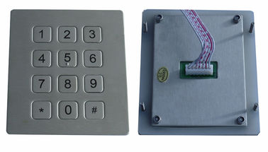 IP65 dot matrix metal 12 keys vandal resistant phone numeric keypad for industrial