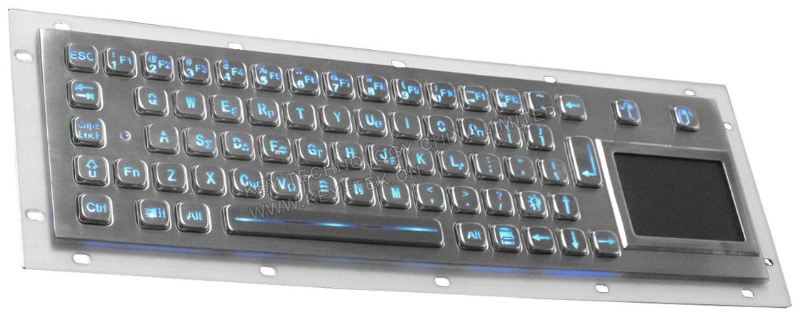Industrial Vandal Resistant Usb Backlit Keyboard With Trackball Mouse