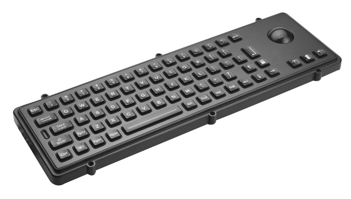 IP65 Metallic industrial metal usb keyboard with mechanical trackball and polymer keys