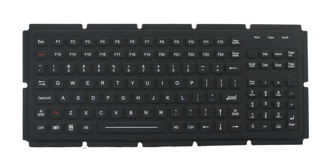 119 keys silicone rubber OEM industrial keyboard with numeric military computer