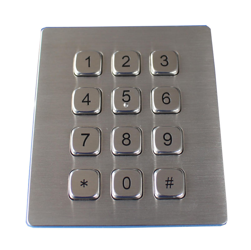12 keys dust proof  metal dot braille keypad with flat keys USB interface