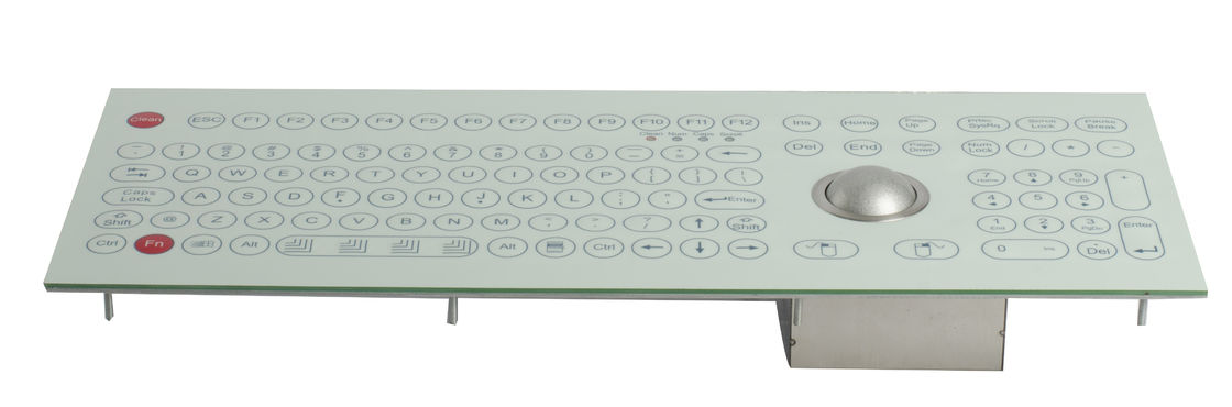 108 Keys Durable Flat Industrial Membrane Keyboard With Laser Trackball