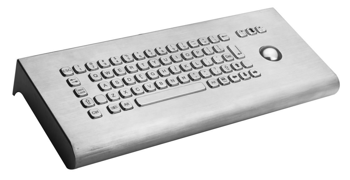 IP65 vandal proof metal wall-mounted kiosk keyboard with optical trackball