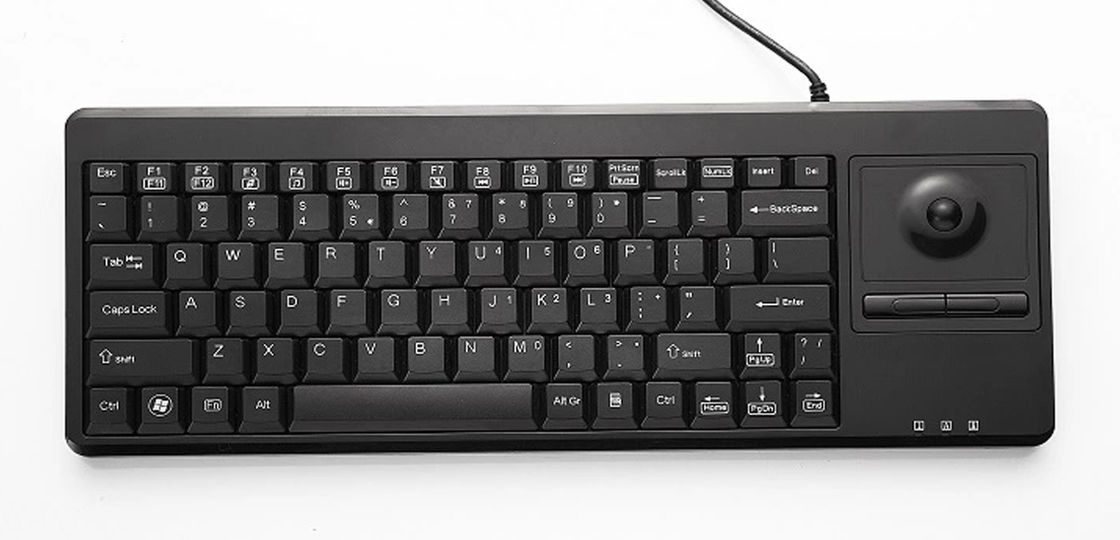 88 Keys Desktop Plastic Ruggedized Keyboard 14.0mm Trackball USB Interface