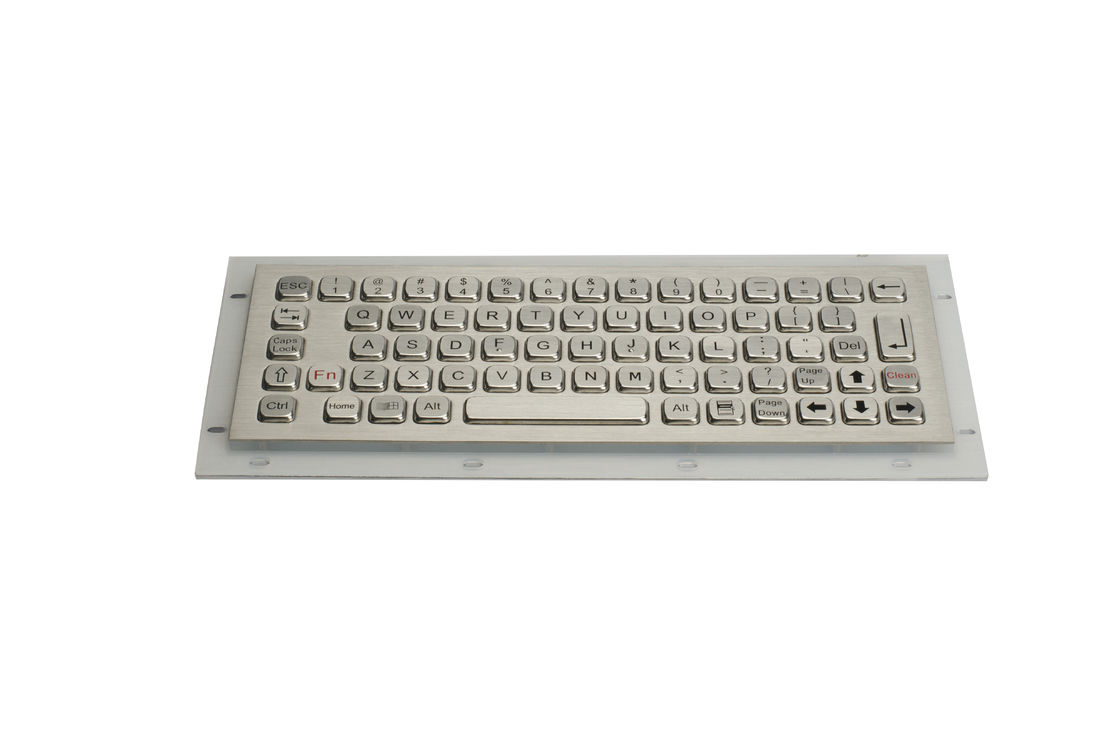 IP65 Static Stainless Steel Industrial Keyboard Vandal Proof 66 Keys Compact Format