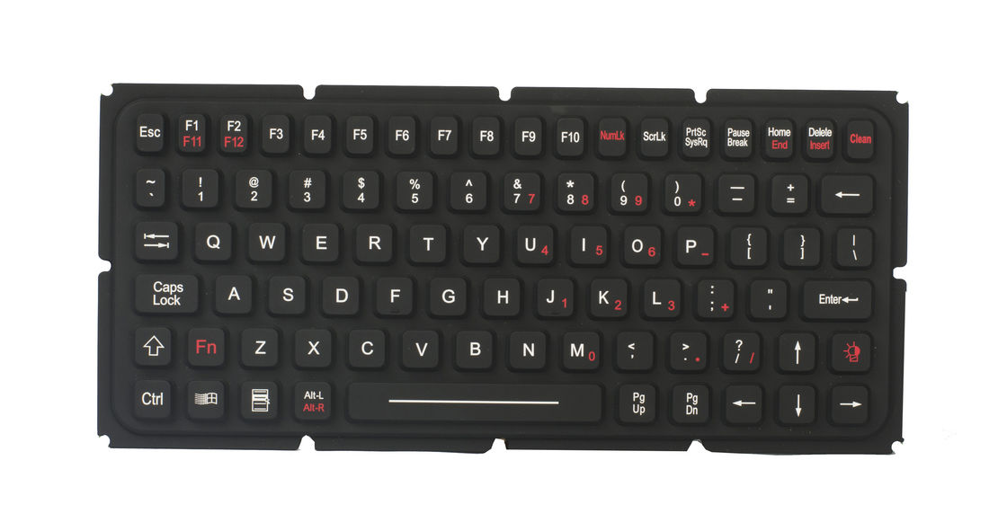 IP65 EMC silicone industrial keyboard used for ruggedized computer