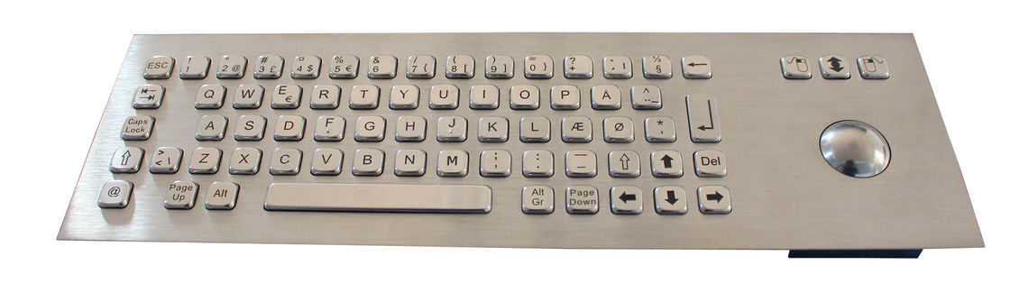 69 Keys Compact Format  IP65 panel mount keyboard with 38mm trackball USB interface