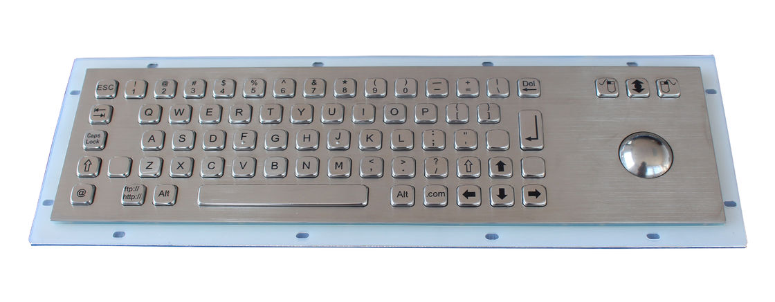 Vandal Proof SS Industrial Keyboard With Trackball , flat key keyboard with 69 Key