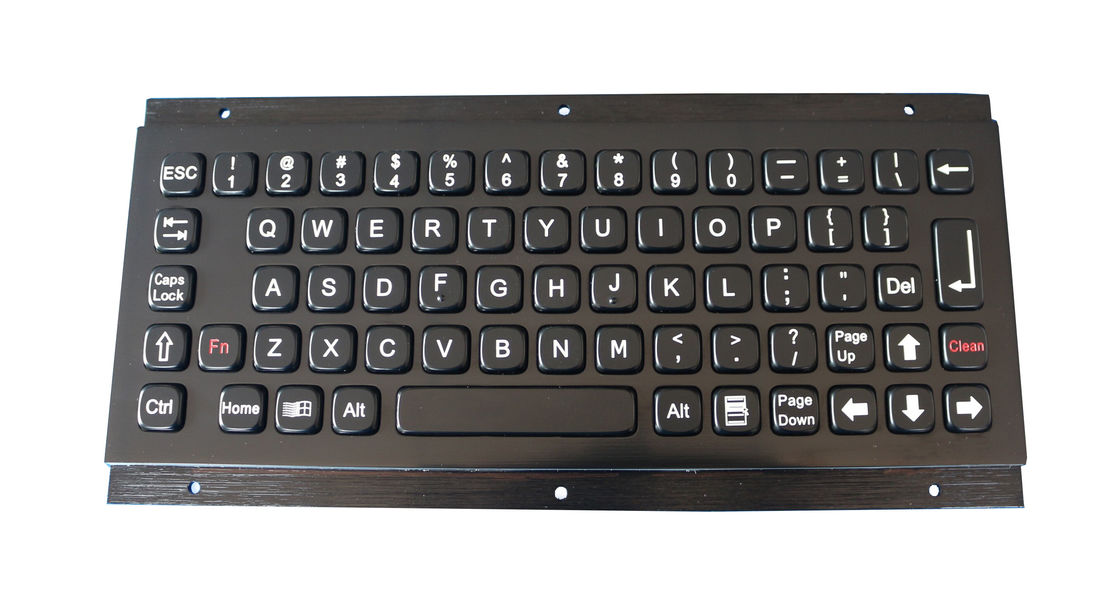 Brushed Black Titanium Industrial Metal Keyboard High Vandal Proof Panel Mount