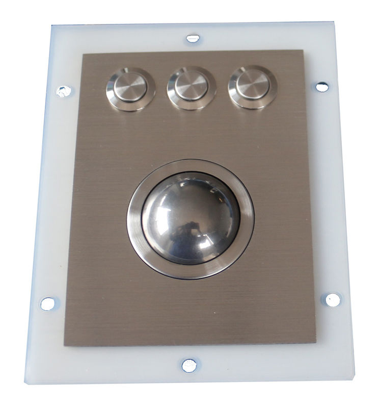 Industrial Stainless Steel Optical Trackball Module With 3 Sealed Waterproof Mouse Buttons