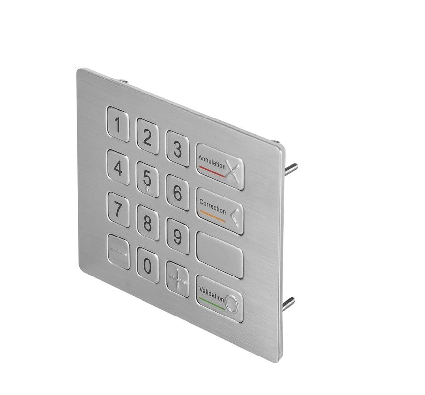 Updated Stainless Steel Metal Keypad With Bliand Dot for ATM Application in IP67 Standard