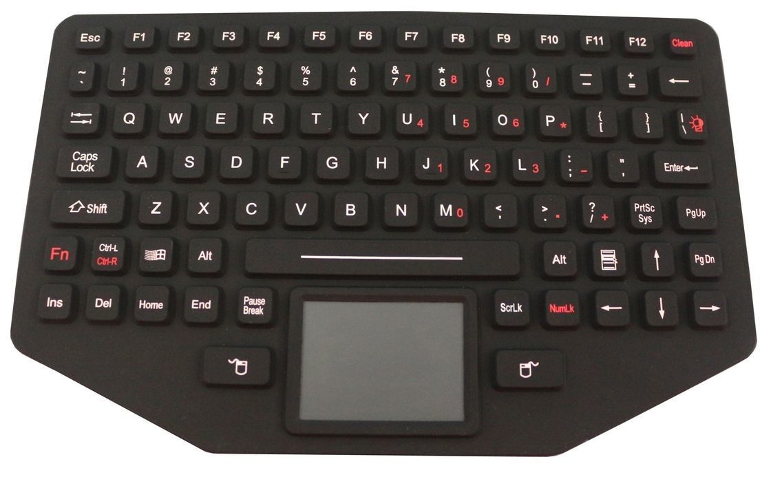 Military Ruggedized Silicone Keyboard with Backlit Touchpad EMC Standard