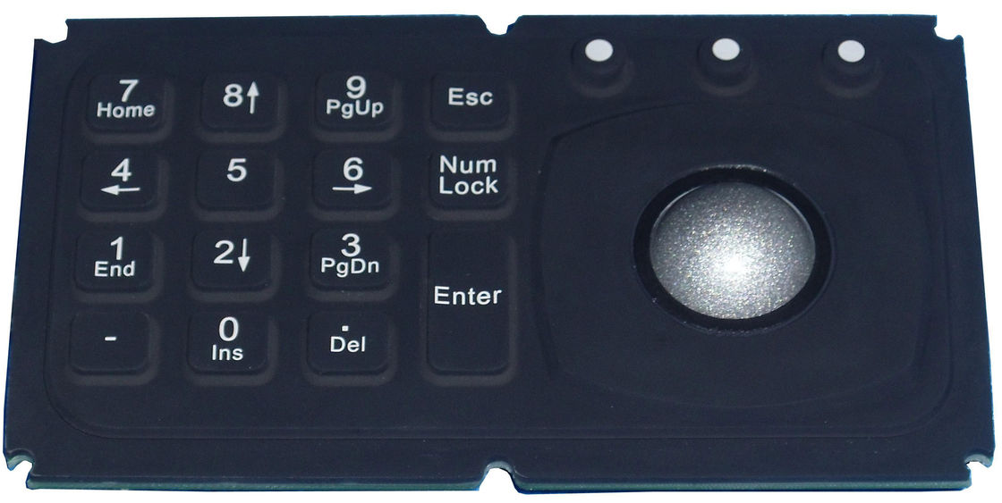 Mini 15 key panel mount keyboard with trackball for medical , diagnostic equipment