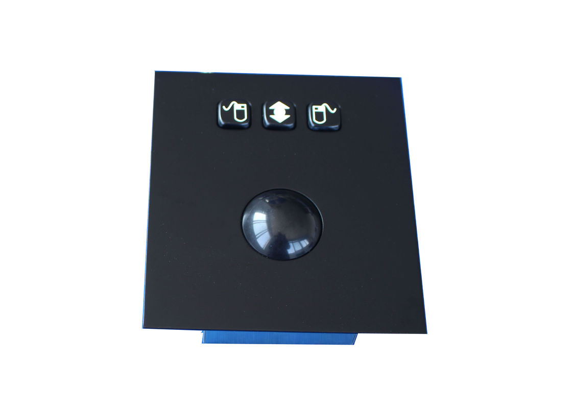 Black Industrial Trackball Pointing Device / kiosk trackball abrasion - resistant