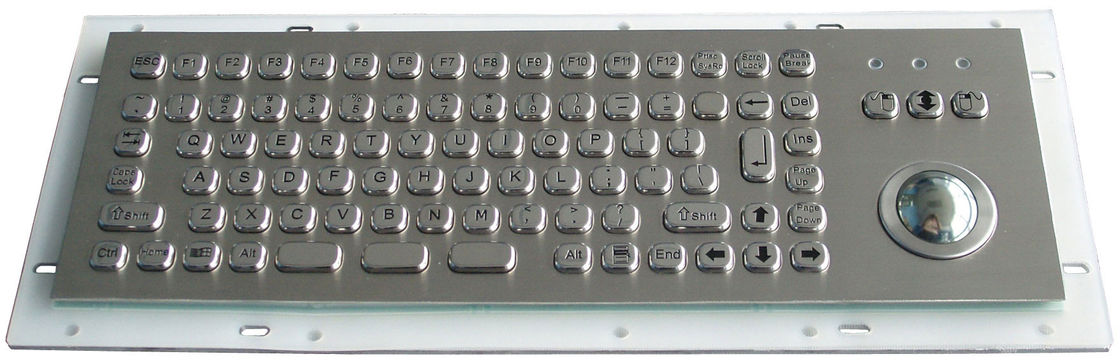 Industrial Metal Kiosk Compact Keyboard with Ruggedized Trackball