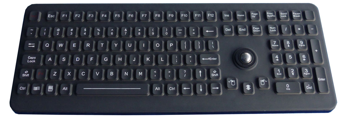 Industrial Medical Silicone Computer Keyboard With Washable Trackball