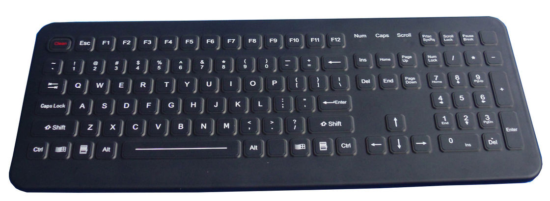 IP65 106 keys black USB customized ruggedized silicone rubber medical keyboard