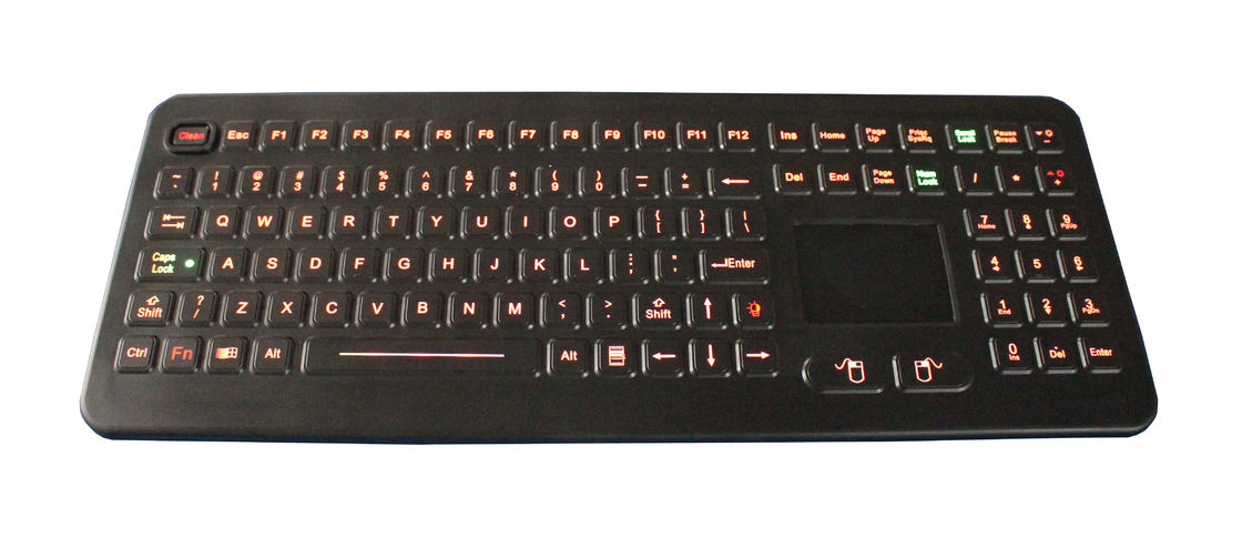 IP68 waterproof industrial rubber medical keyboard with backlit touchpad