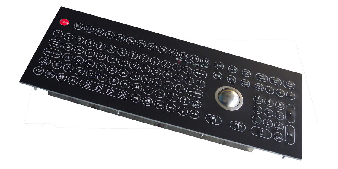 Industrial Membrane Keyboard with optical trackball and numeric keypad