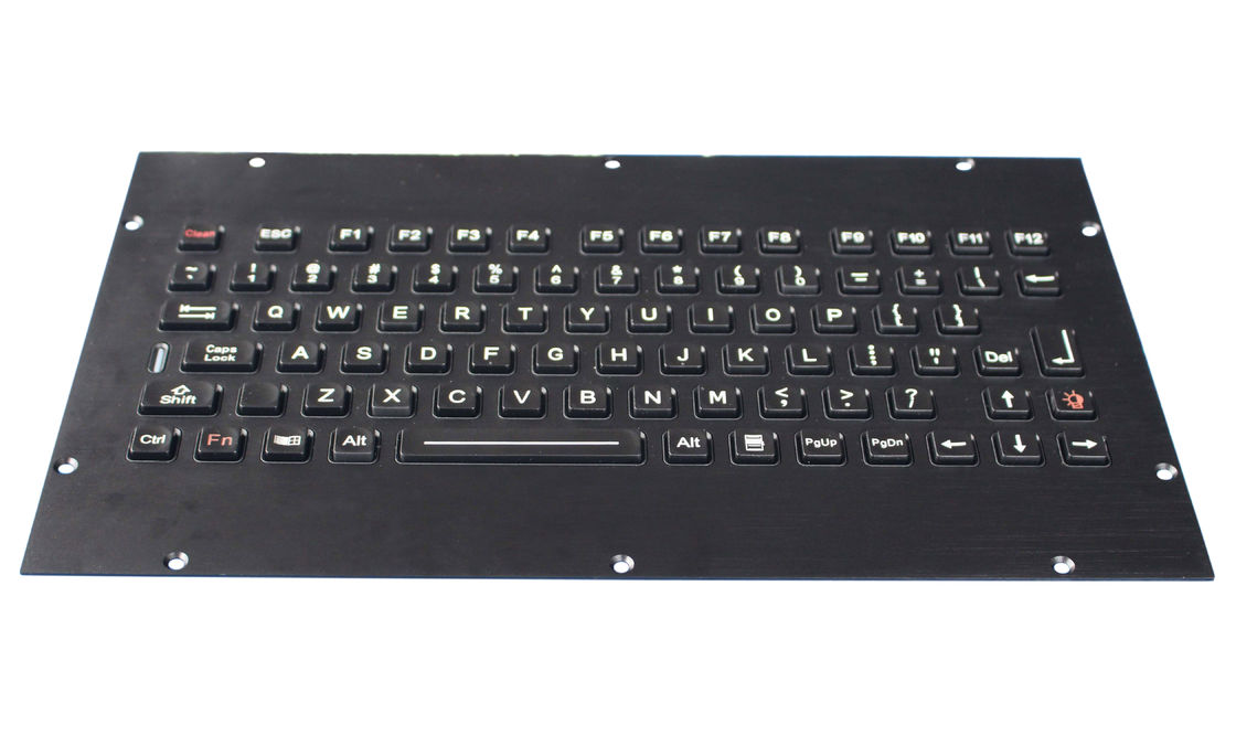 Durable Vandal resistant black panel mount keyboard integrated with Fn Keys