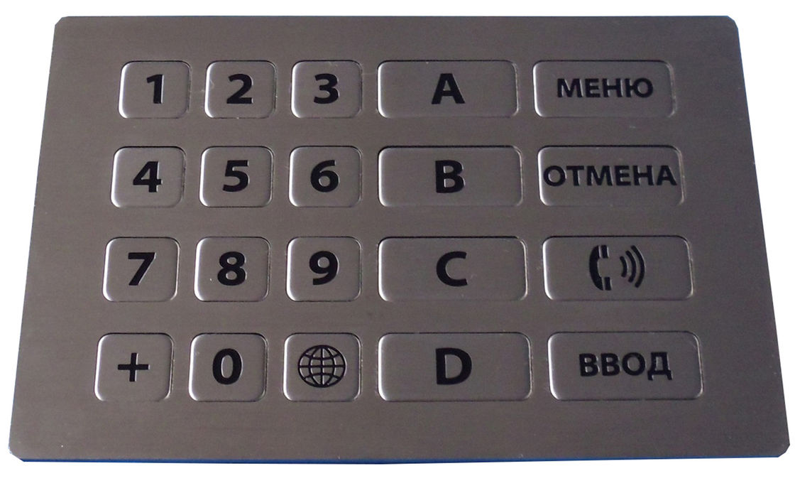 Industrial metal keypad with waterproof 20 flat keys  stainless steel