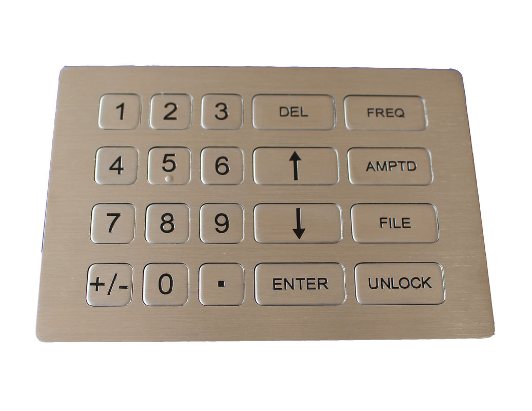 Industrial metal keypad with waterproof 20 flat keys  stainless steel