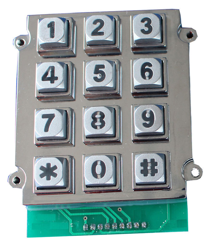 Die casting vandal proof industrial backlight dot matrix USB 12 key keypad