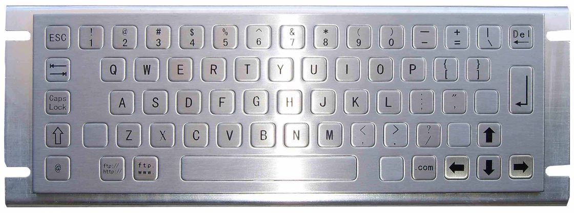 Industrial kiosk mini stainless steel metal keyboard with USB and rear panel mounting