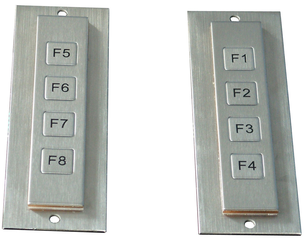 Industrial rear panel mount metal keypad with 4 keys , size 110.0mm x 24.0mm