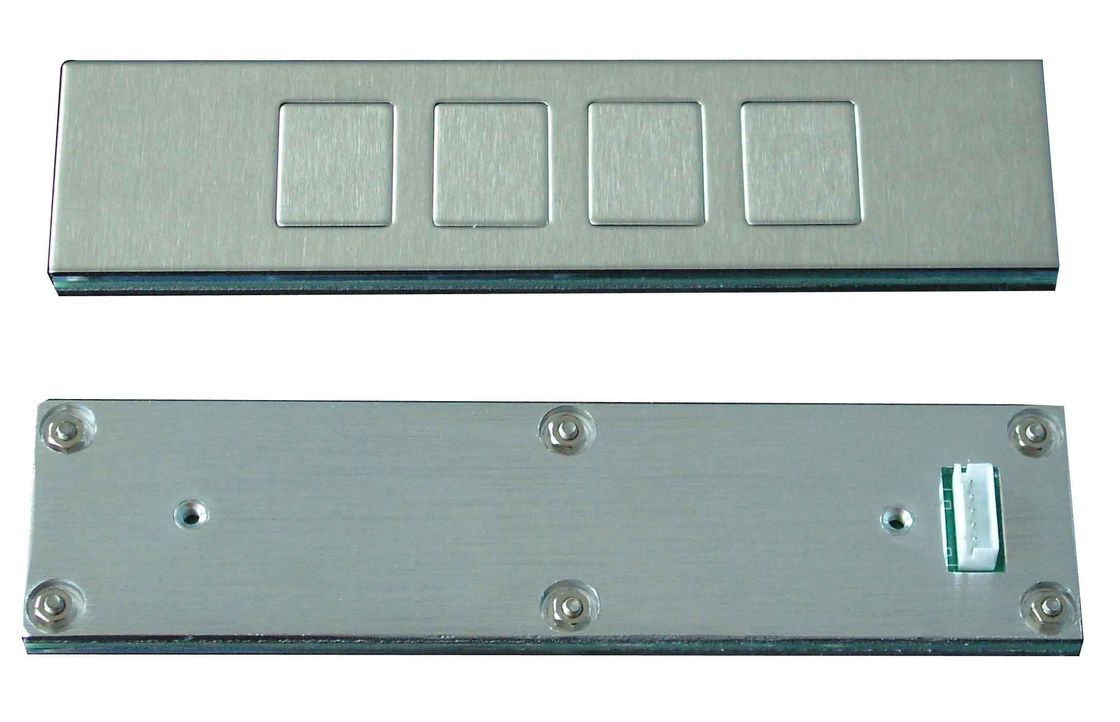 IP65 4 keys industrial top panel mount stainless steel keypad with 0.45mm short stroke