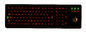 Backlight Black  Stainless Steel Metal Industrial Keyboard With Trackball , 106 Keys