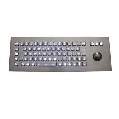 74 Keys Rugged Backlit Usb Keyboard With Optical Trackball Top Panel Mount Solution