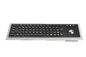 IP65 Rated Custom Black Metal Keyboard with integrated mechanical optical trackball