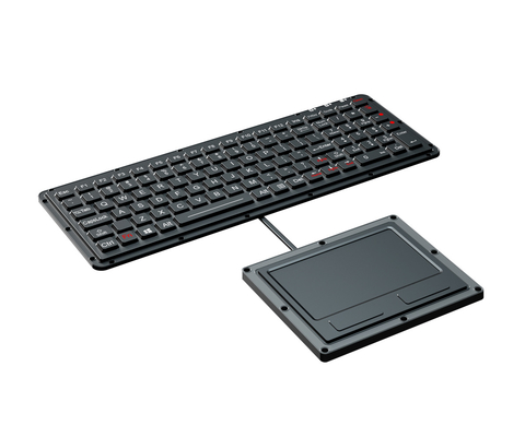 102 Keys IP65 Silicone Rubber Military Keyboard With Tough Touchpad