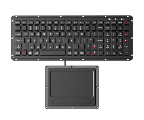 102 Keys IP65 Silicone Rubber Military Keyboard With Tough Touchpad