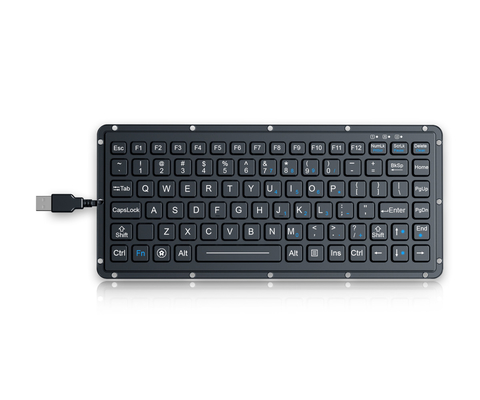 IP65 Silicone Rugged Keyboard Carbon On Gold Key Switch Technology With Backlight