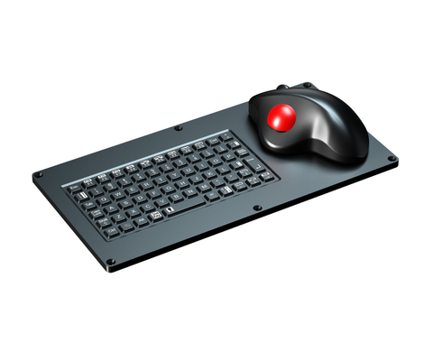 Compact Format Military Keyboard With 69 Keys And Ergonomic Trackball Mouse
