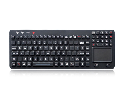 110 Keys IP65 Dynamic Waterproof Sealed Silicone Industrial Keyboard With Touchpad And FN Keys