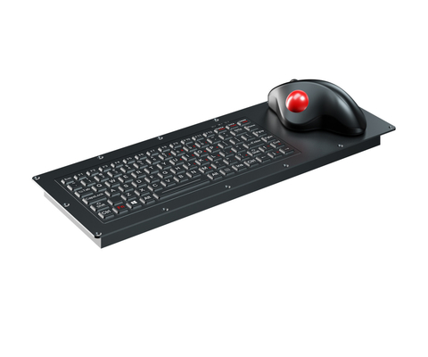 Military Grade Industrial Keyboard with FN Function Keys and Optical Trackball Mouse