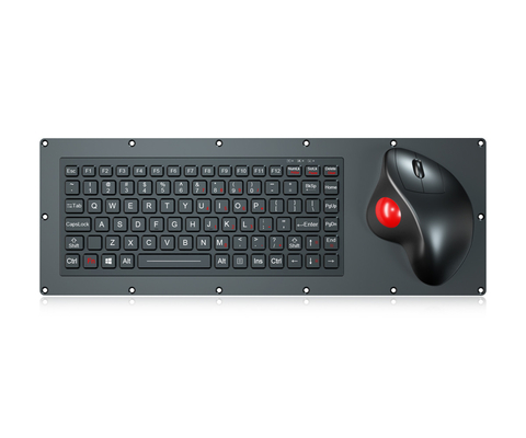 Military Grade Industrial Keyboard with FN Function Keys and Optical Trackball Mouse