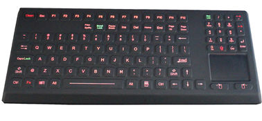 Washable desktop illuminated silicone rubber industrial keyboard with touchpad