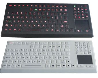 Washable desktop illuminated silicone rubber industrial keyboard with touchpad